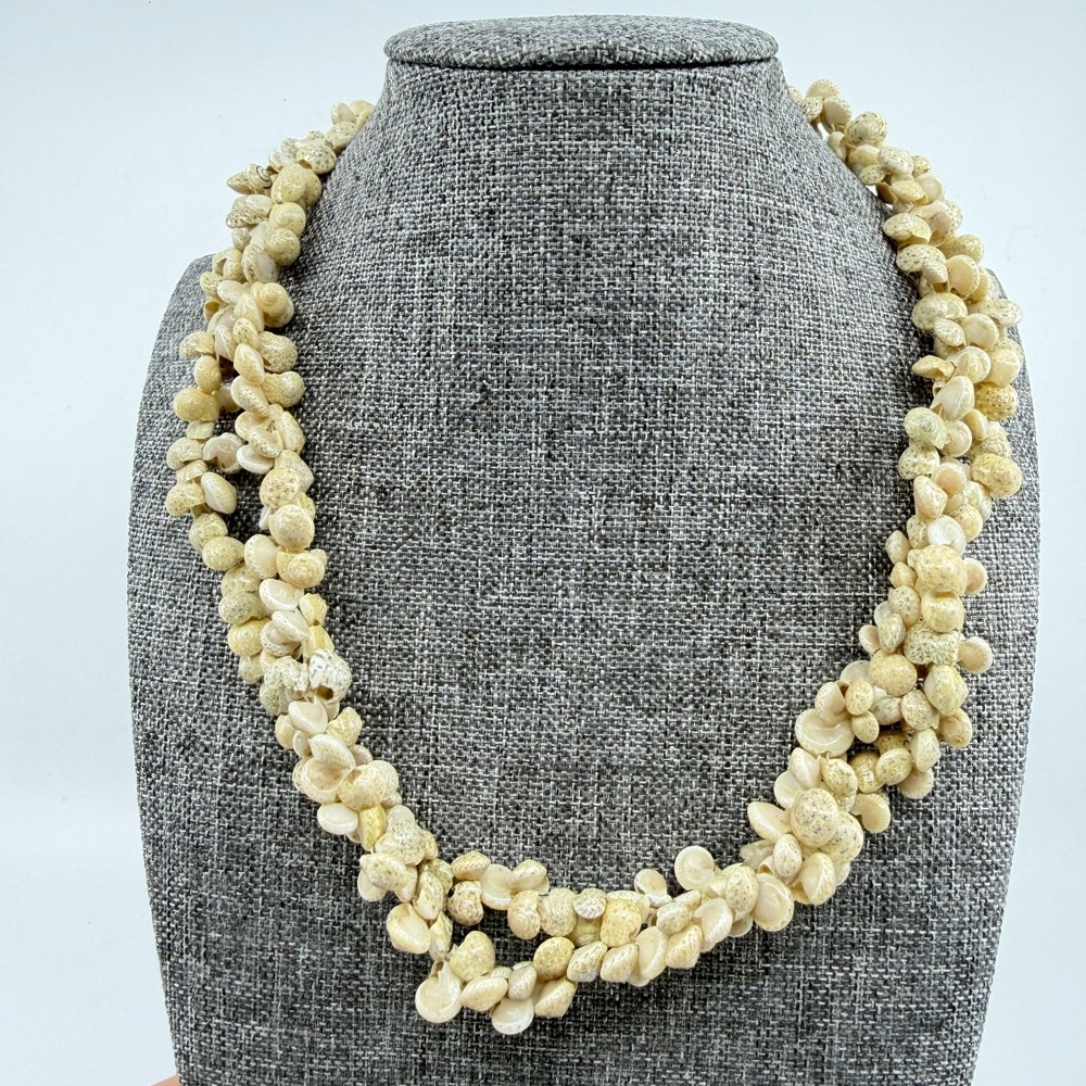 Natural Seashell Multi-Strand Statement Necklace Boho Beach Coastal Jewelry Gift